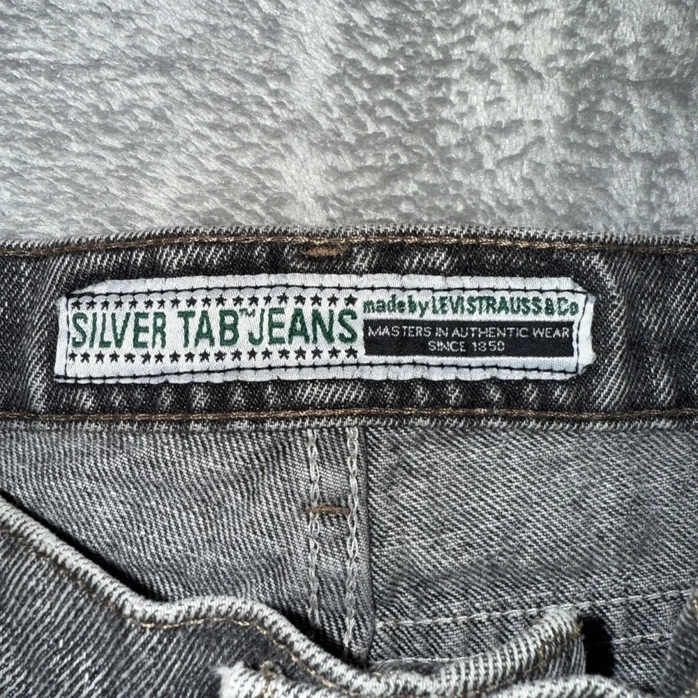 vintage levi's 512 silver tab denim jeans‎ size 34x33 acid wash black grunge 90s